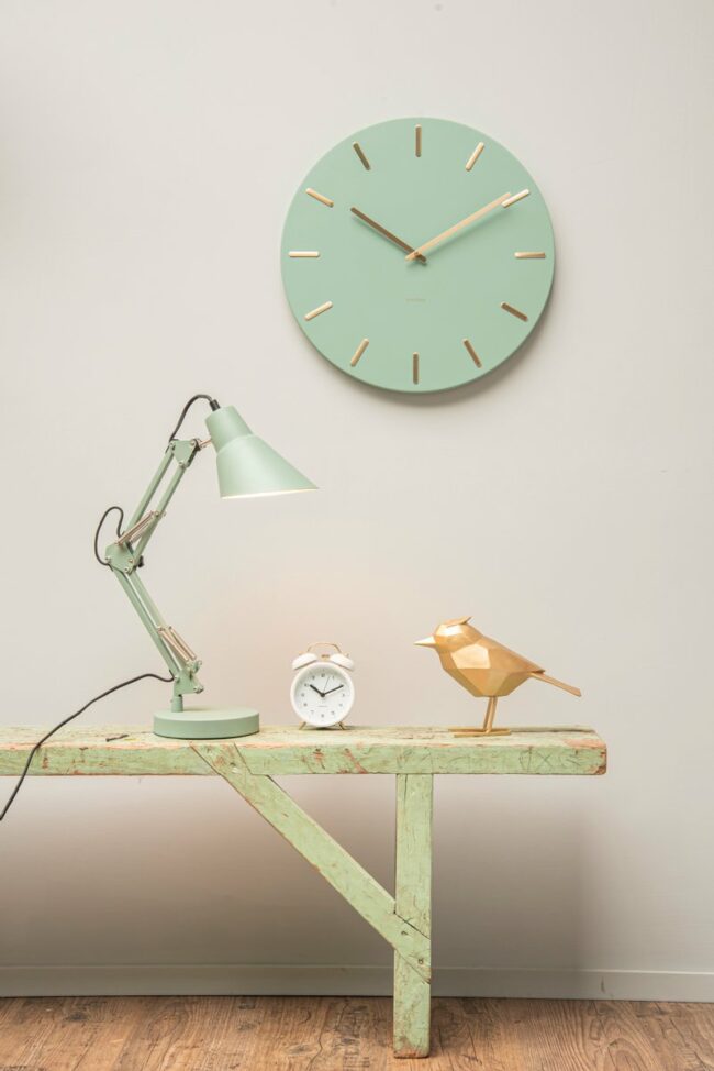WALL CLOCK CHARM JADE GREEN/GOLD D:45 H:3.5CM - Image 5