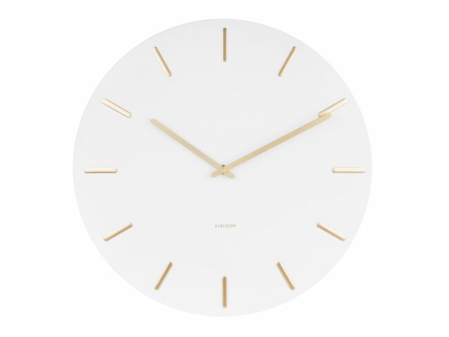WALL CLOCK CHARM WHITE/GOLD D:45 H:3.5CM