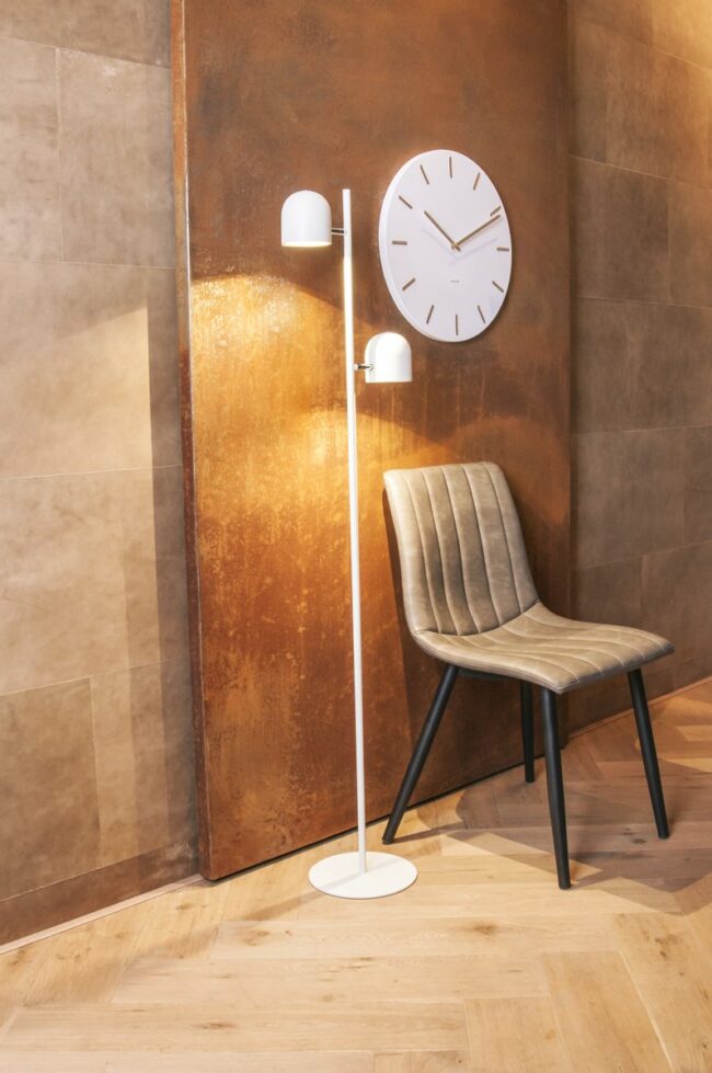 WALL CLOCK CHARM WHITE/GOLD D:45 H:3.5CM - Image 4