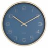WALL CLOCK GOLD ELEGANCE BLUE 30X4CM