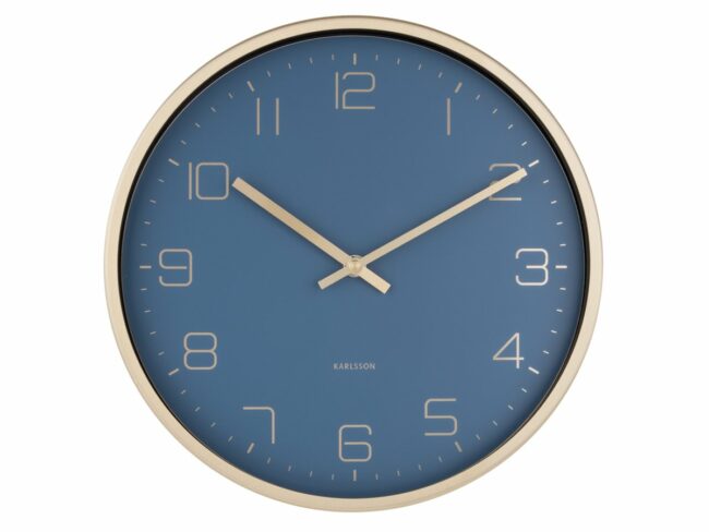 WALL CLOCK GOLD ELEGANCE BLUE 30X4CM