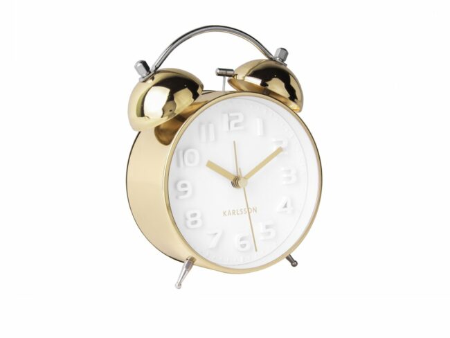 ALARM CLOCK MR. WHITE BRUSHED GOLD CASE 15X11CM - Image 2