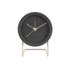 ALARM CLOCK LUXURIOUS VEVLET DARK GREY 18X14X8CM