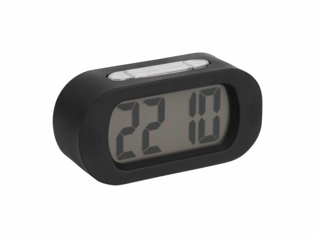 ALARM CLOCK GUMMY RUBBERIZED BLACK 14X7X5CM - Image 2
