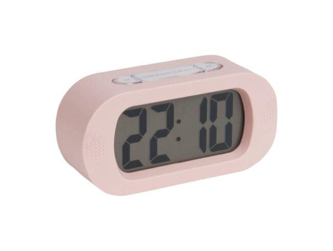 ALARM CLOCK GUMMY RUBBERIZED LIGHT PINK 14X7X5CM - Image 2