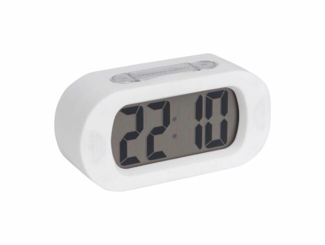 ALARM CLOCK GUMMY RUBBERIZED WHITE 14X7X5CM - Image 2