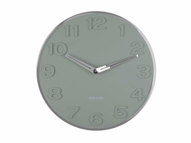 WALL CLOCK NEW ORIGINAL NUMBER JUNGLE GREEN 30X4CM