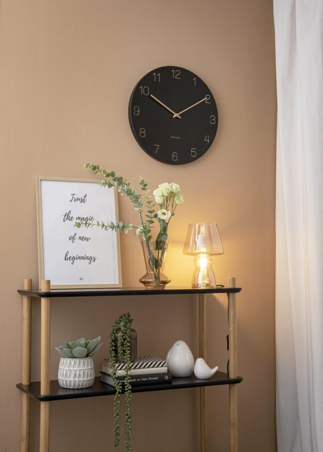 WALL CLOCK CHARM ENGRAVED NUMBERS BLACK 40X3.5CM - Image 5