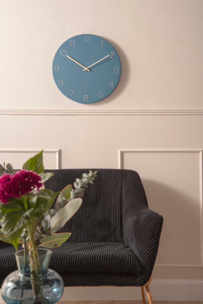 WALL CLOCK CHARM ENGRAVED NUMBERS DARK BLUE 40X3.5CM - Image 5