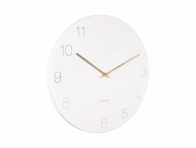 WALL CLOCK CHARM ENGRAVED NUMBERS WHITE 40X3.5CM - Image 2