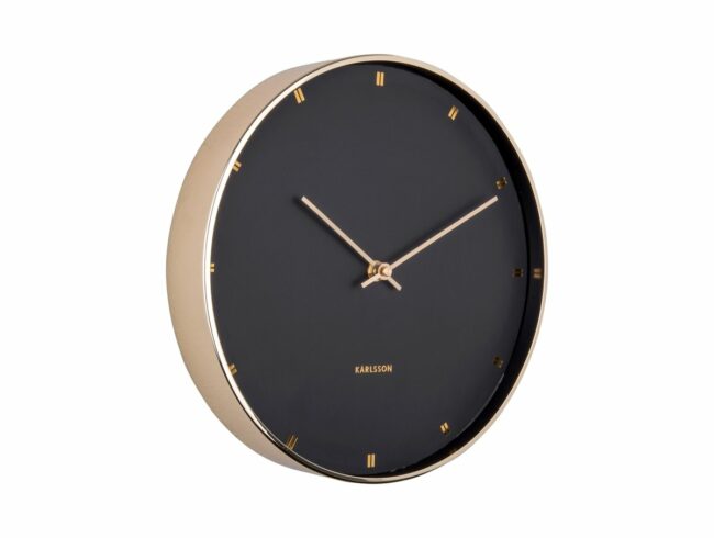 WALL CLOCK PETITE METAL BLACK/GOLD D:27 H:4CM - Image 2