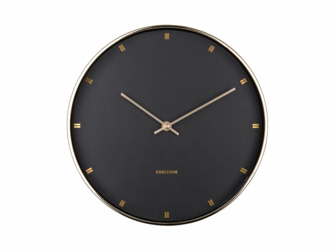 WALL CLOCK PETITE METAL BLACK/GOLD D:27 H:4CM