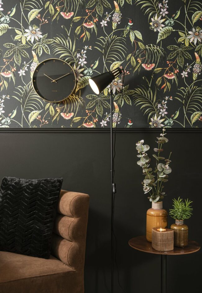 WALL CLOCK PETITE METAL BLACK/GOLD D:27 H:4CM - Image 3