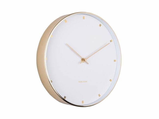 WALL CLOCK PETITE METAL WHITE/GOLD D:27 H:4 - Image 2
