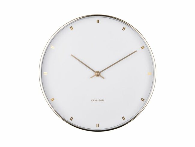 WALL CLOCK PETITE METAL WHITE/GOLD D:27 H:4