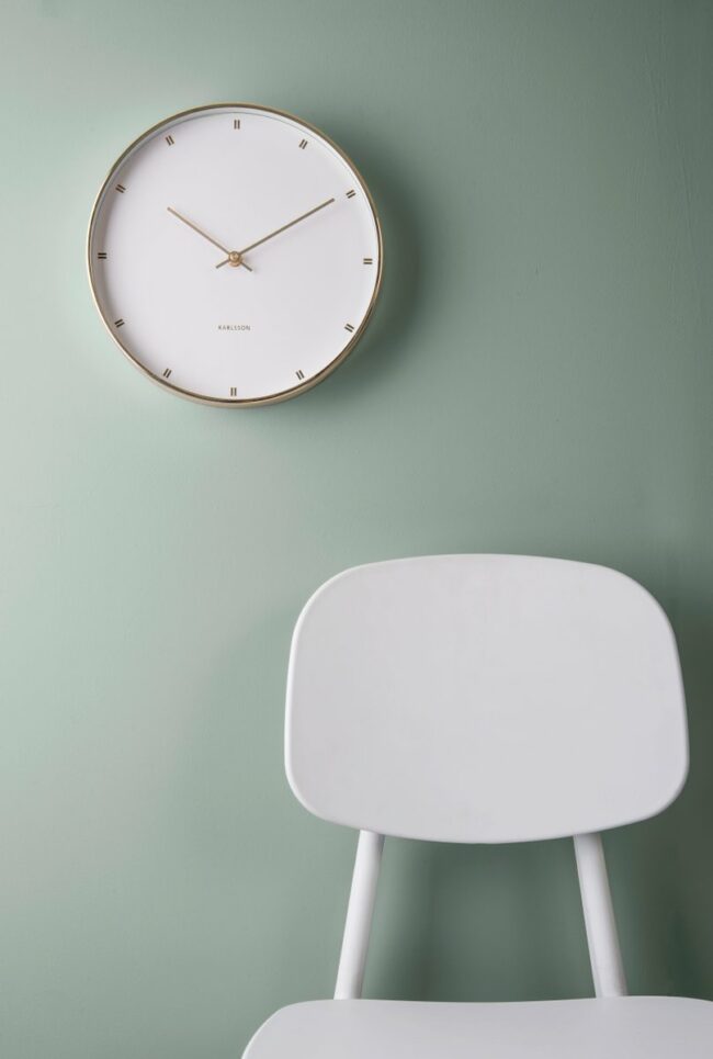 WALL CLOCK PETITE METAL WHITE/GOLD D:27 H:4 - Image 4