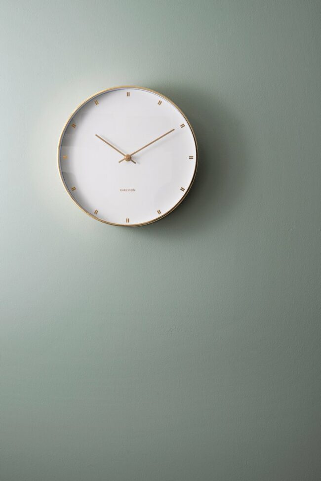 WALL CLOCK PETITE METAL WHITE/GOLD D:27 H:4 - Image 3