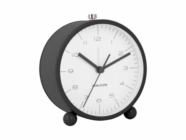 ALARM CLOCK PELLET FEET MAT BLACK 11X5.3X11.6CM