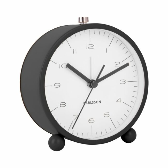 ALARM CLOCK PELLET FEET MAT BLACK 11X5.3X11.6CM