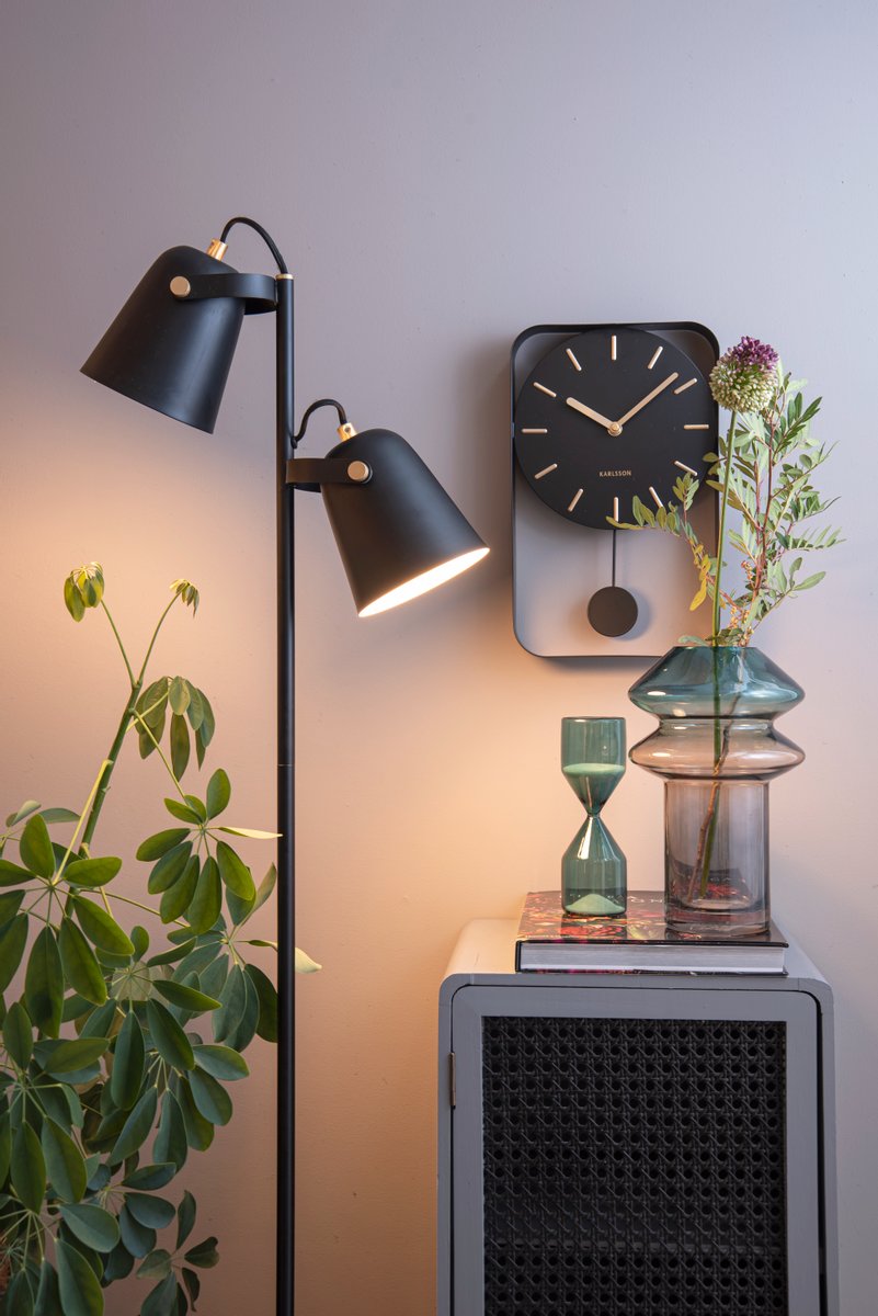 WALL CLOCK PENDULUM CHARM SMALL STEEL BLACK 32.5X20X5CM - Image 5