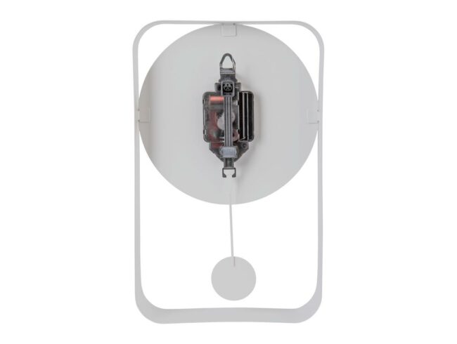 WALL CLOCK PENDULUM CHARM SMALL STEEL WHITE 32.5X20X5CM - Image 4