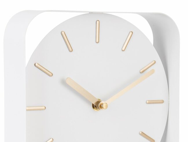 WALL CLOCK PENDULUM CHARM SMALL STEEL WHITE 32.5X20X5CM - Image 3