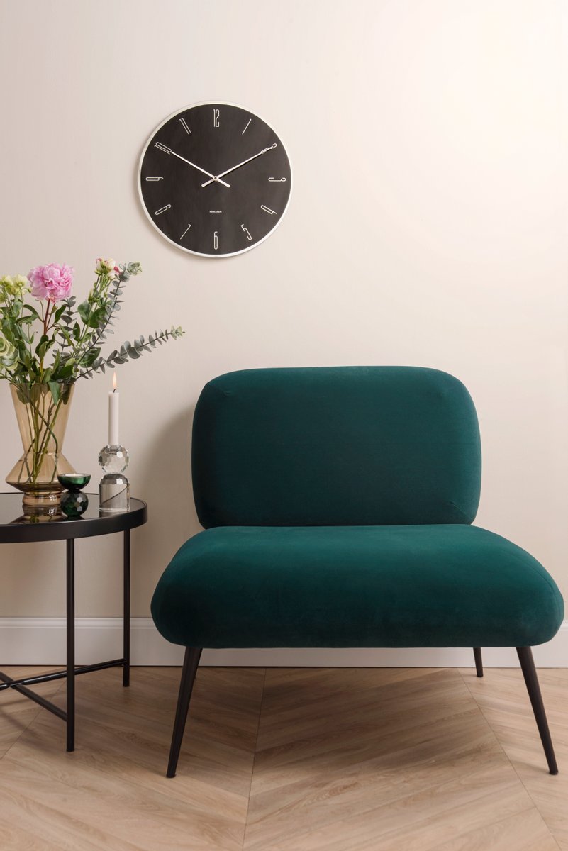 WALL CLOCK MIRROR NUMBERS GLASS BLACK D:40CM - Image 3