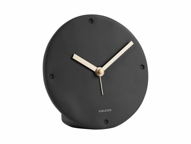 ALARM CLOCK MANTEL POLYRESIN BLACK 12X2.7CM