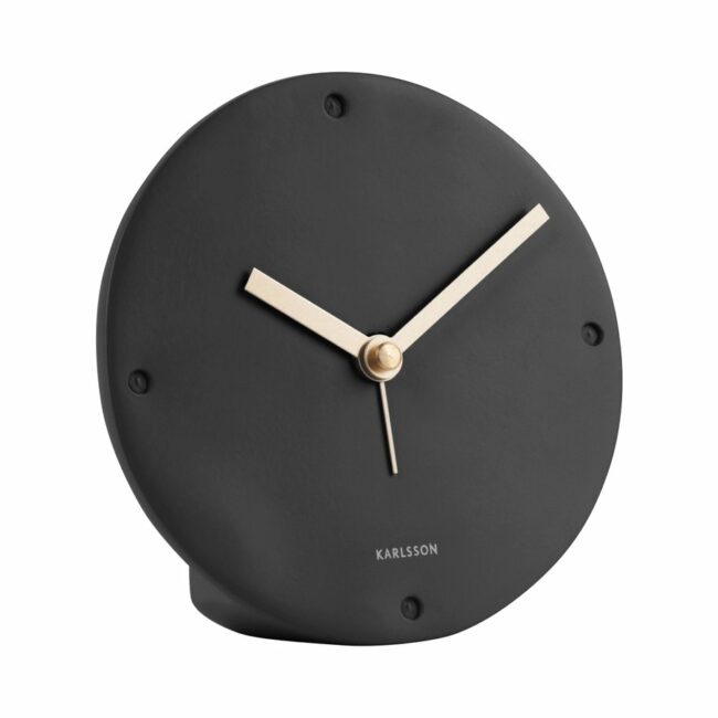ALARM CLOCK MANTEL POLYRESIN BLACK 12X2.7CM