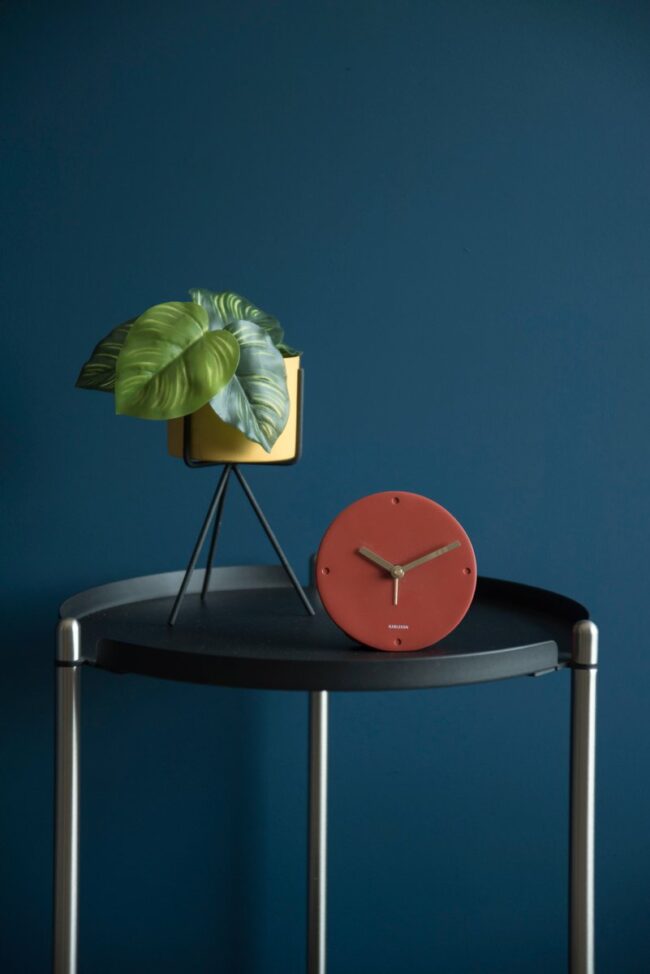 ALARM CLOCK MANTEL POLYRESIN CLAY BROWN 12X2.7CM - Image 3