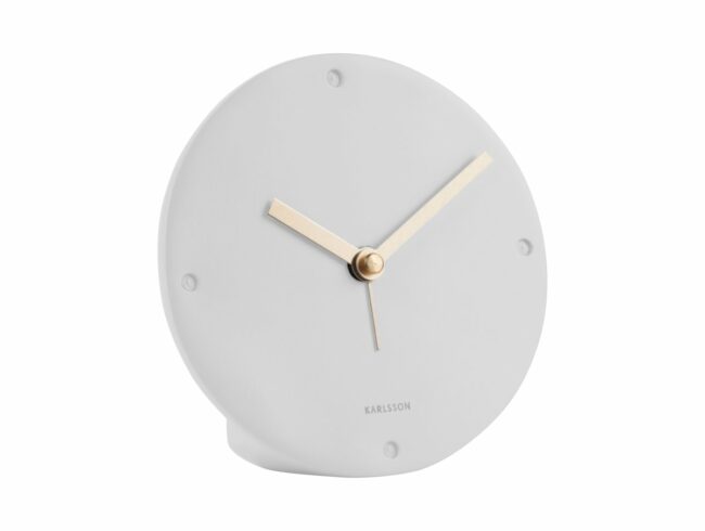 ALARM CLOCK MANTEL POLYRESIN WHITE 12X2.7CM
