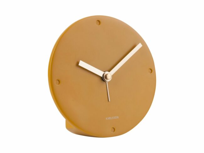 ALARM CLOCK MANTEL POLYRESIN OCHRE YELLOW 12X2.7CM - Image 2