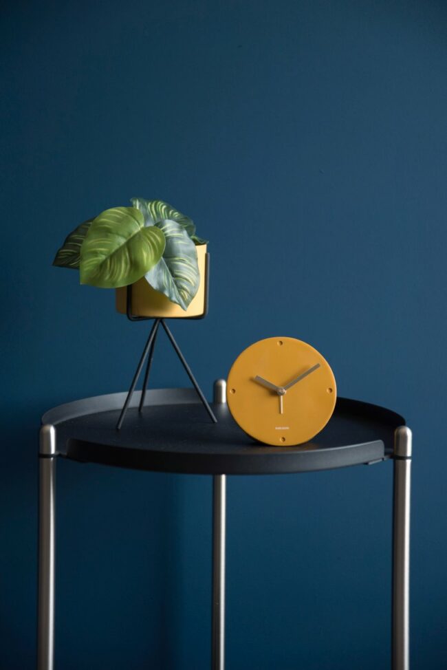 ALARM CLOCK MANTEL POLYRESIN OCHRE YELLOW 12X2.7CM - Image 3