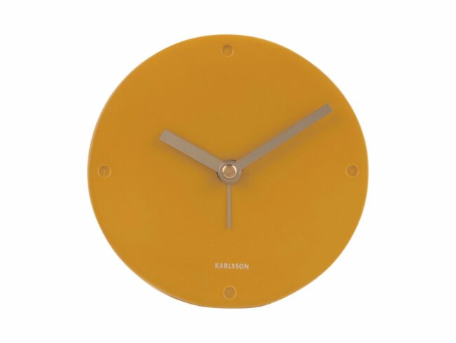 ALARM CLOCK MANTEL POLYRESIN OCHRE YELLOW 12X2.7CM