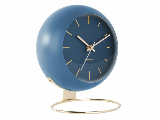 TABLE CLOCK GLOBE DARK BLUE 21X24.5CM
