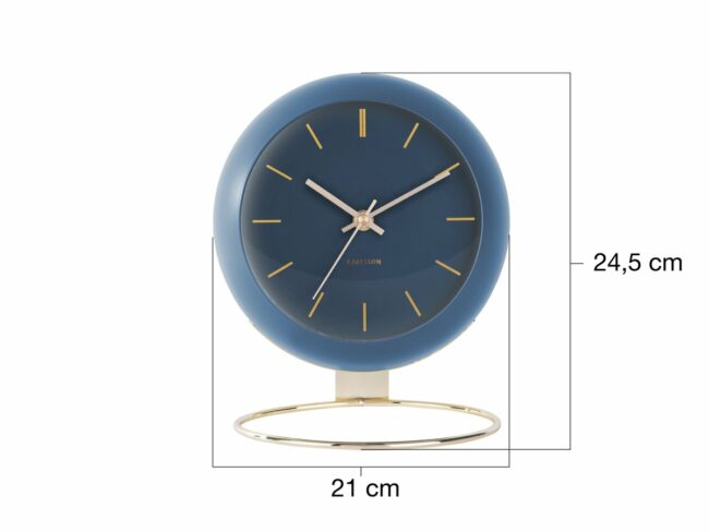 TABLE CLOCK GLOBE DARK BLUE 21X24.5CM - Image 2