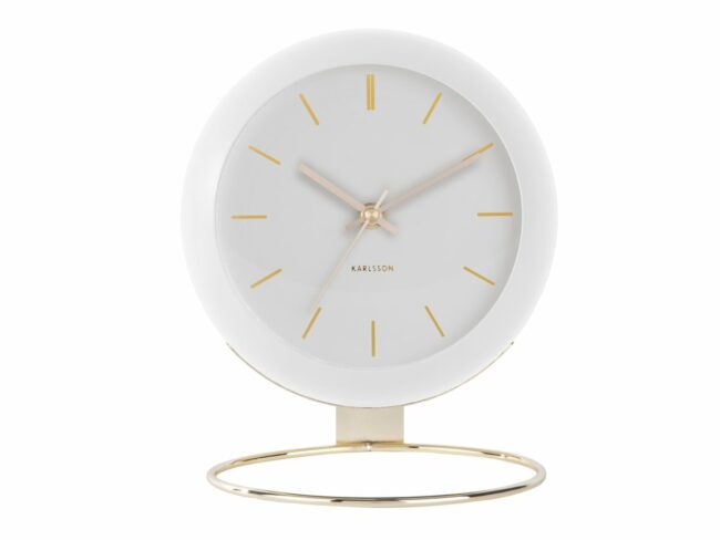 TABLE  CLOCK GLOBE WHITE DES.ARMANDO D:21 H:24,5CM