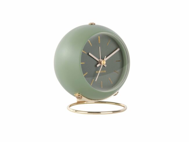 ALARM CLOCK GLOBE MOSS GREEN 9.5X10.5CM - Image 2