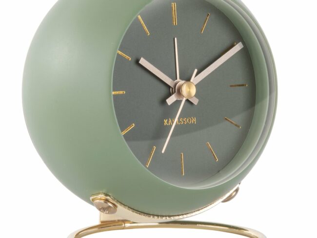 ALARM CLOCK GLOBE MOSS GREEN 9.5X10.5CM - Image 3