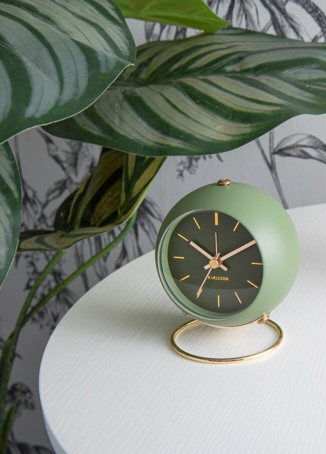 ALARM CLOCK GLOBE MOSS GREEN 9.5X10.5CM - Image 5