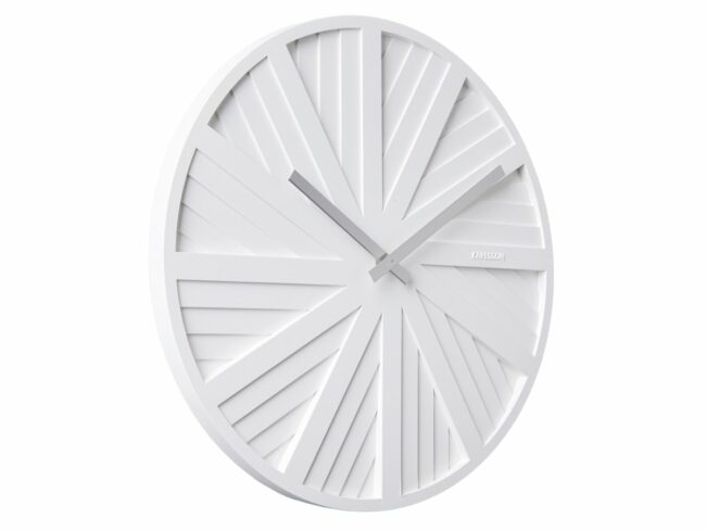 WALL CLOCK SLIDES WHITE. DES.CHANTAL DRENTHE 40X2.5CM