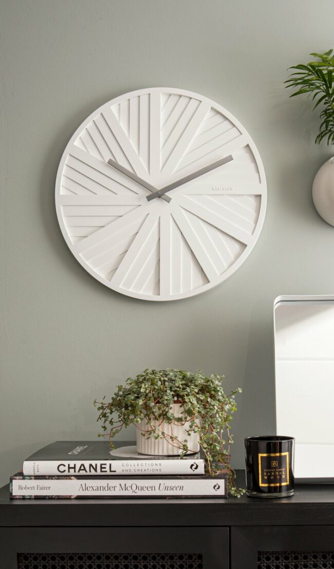WALL CLOCK SLIDES WHITE. DES.CHANTAL DRENTHE 40X2.5CM - Image 4