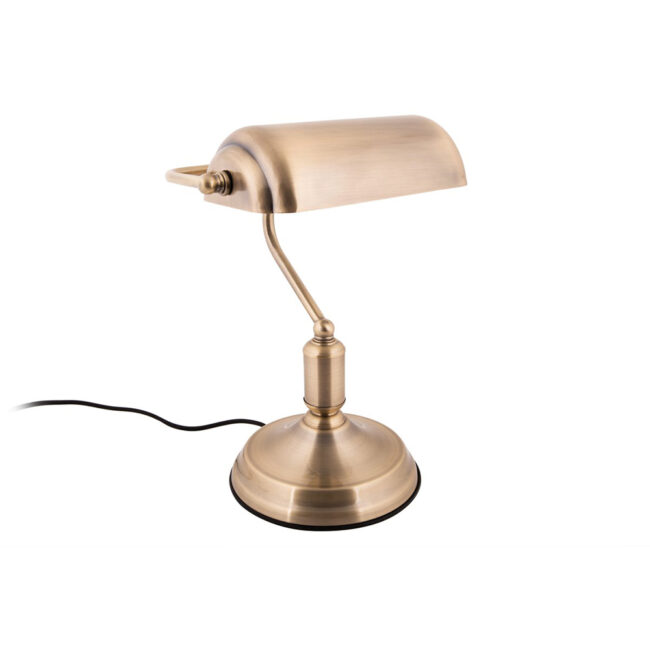 TABLE LAMP BANK IRON ANTIQUE GOLD H:34 W:26CM