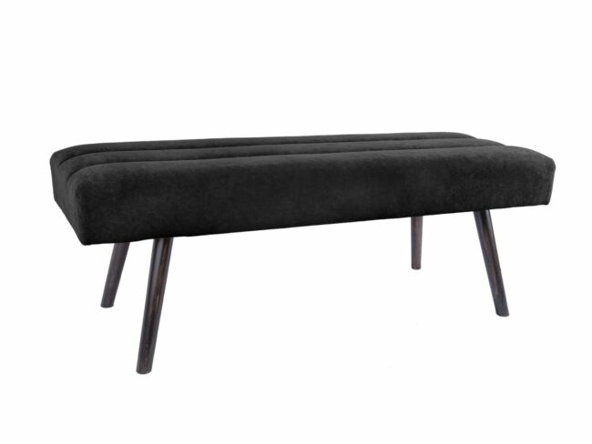 BENCH EXPLICIT SUEDE BLACK 121X41X43CM - Image 2