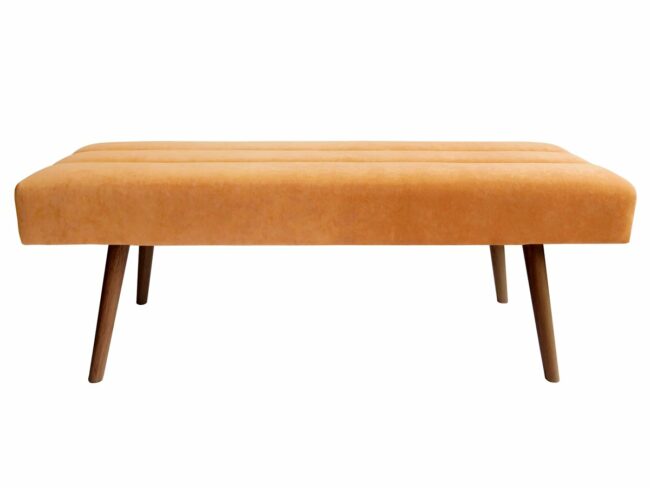 BENCH EXPLICIT SUEDE OCHRE YELLOW 121X41X43CM