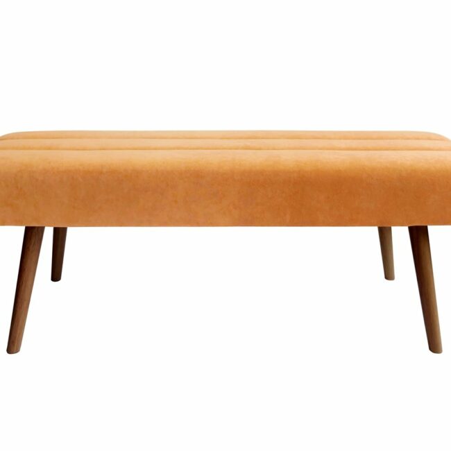 BENCH EXPLICIT SUEDE OCHRE YELLOW 121X41X43CM