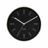 WALL CLOCK MINIMAL BLACK/GOLD D:27.5 H:5CM