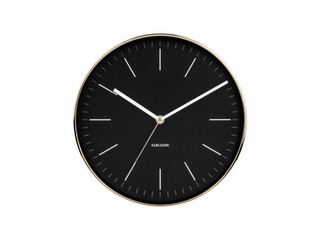 WALL CLOCK MINIMAL BLACK/GOLD D:27.5 H:5CM