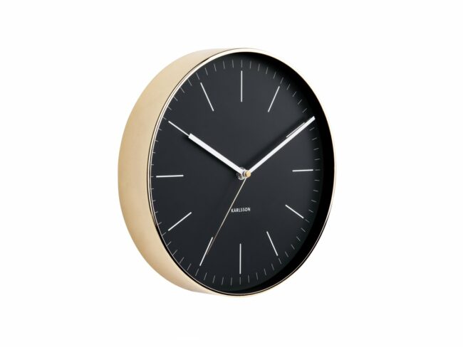 WALL CLOCK MINIMAL BLACK/GOLD D:27.5 H:5CM - Image 2