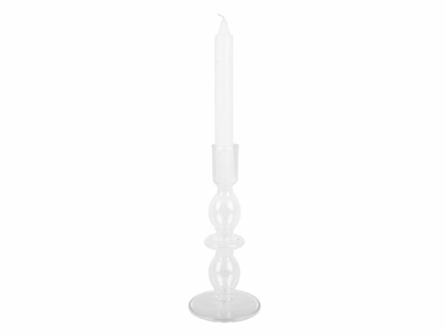 CANDLE HOLDER GLASS ART BUBBLES MEDIUM 18X8.5CM - Image 2